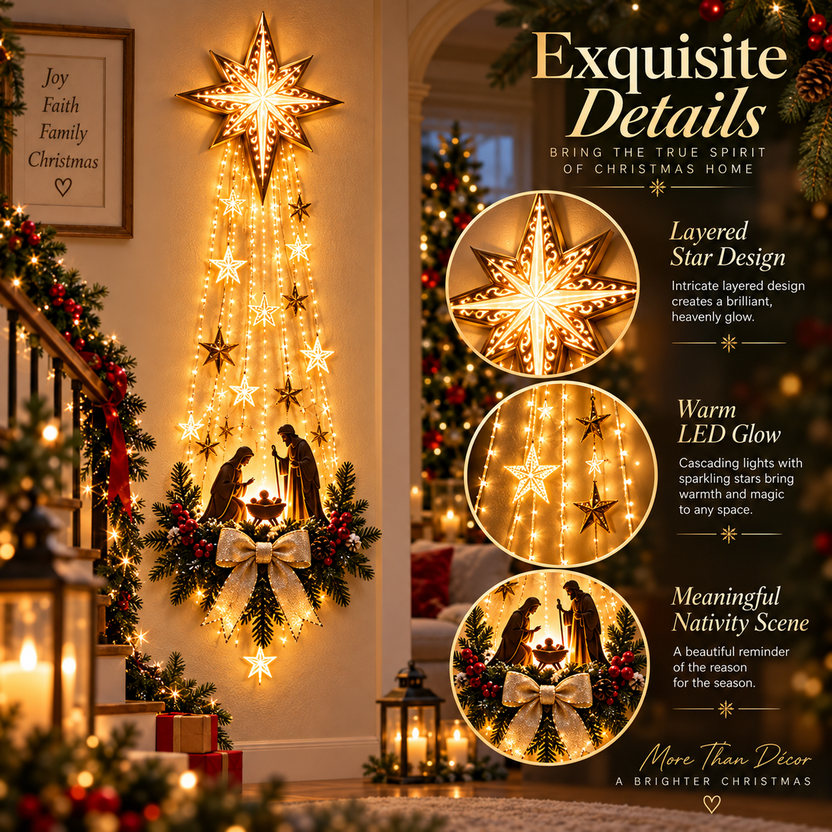 ✨Last Day 50% OFF✨✝️ Bethlehem Star™ – Lighted Nativity Wall Decor