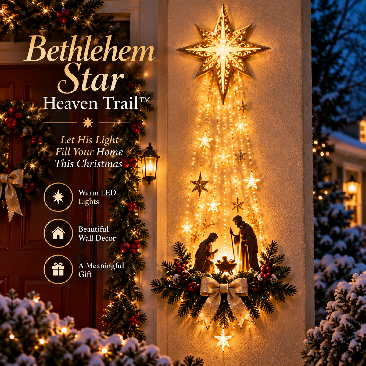 ✨Last Day 50% OFF✨✝️ Bethlehem Star™ – Lighted Nativity Wall Decor