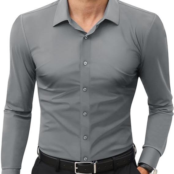 Men's 16-Way Stretch Slim Fit Dress Shirt - Wrinkle-Free