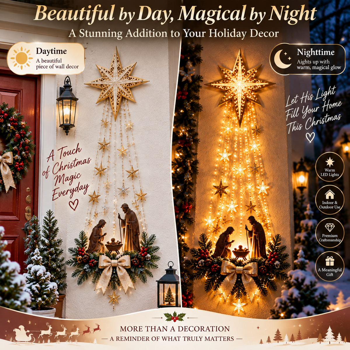 ✨Last Day 50% OFF✨✝️ Bethlehem Star™ – Lighted Nativity Wall Decor