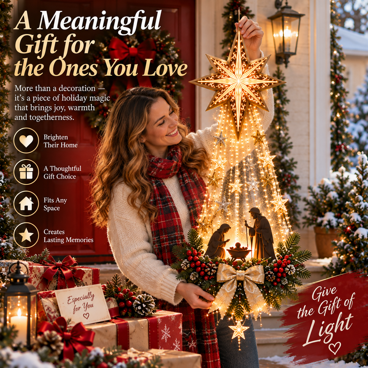 ✨Last Day 50% OFF✨✝️ Bethlehem Star™ – Lighted Nativity Wall Decor