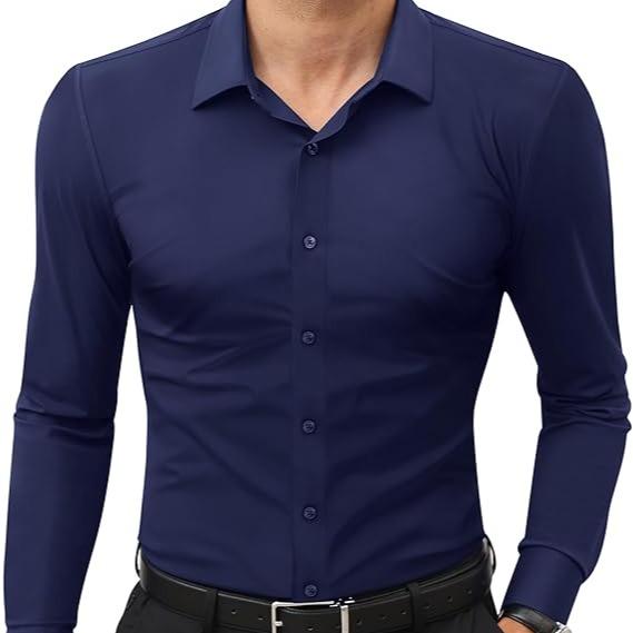 Men's 16-Way Stretch Slim Fit Dress Shirt - Wrinkle-Free