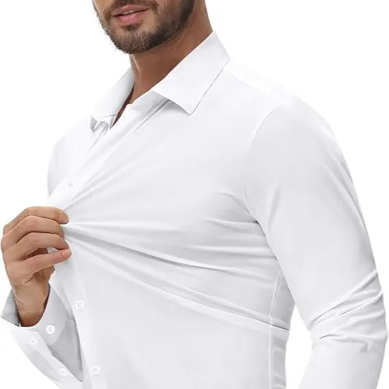 Men's 16-Way Stretch Slim Fit Dress Shirt - Wrinkle-Free