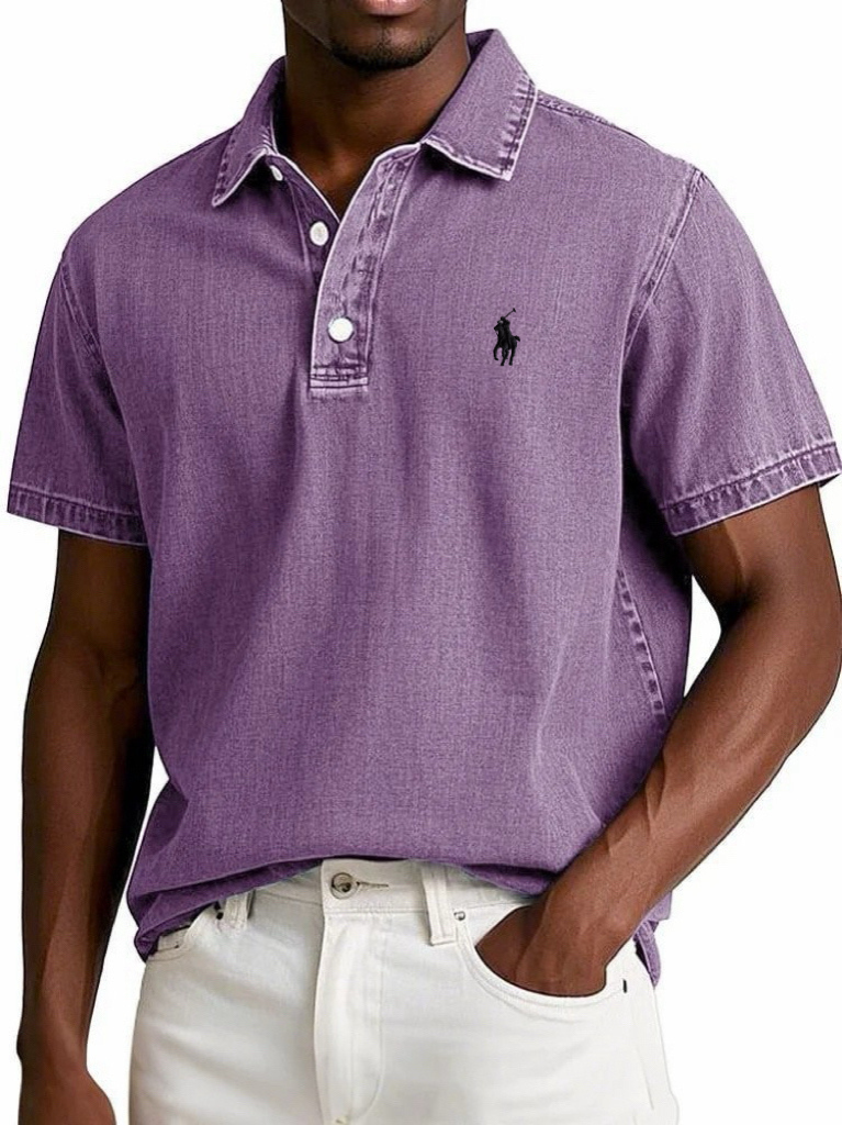Luxury Solid Vintage Polo Shirt