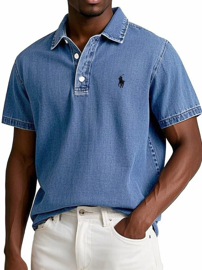 Luxury Solid Vintage Polo Shirt