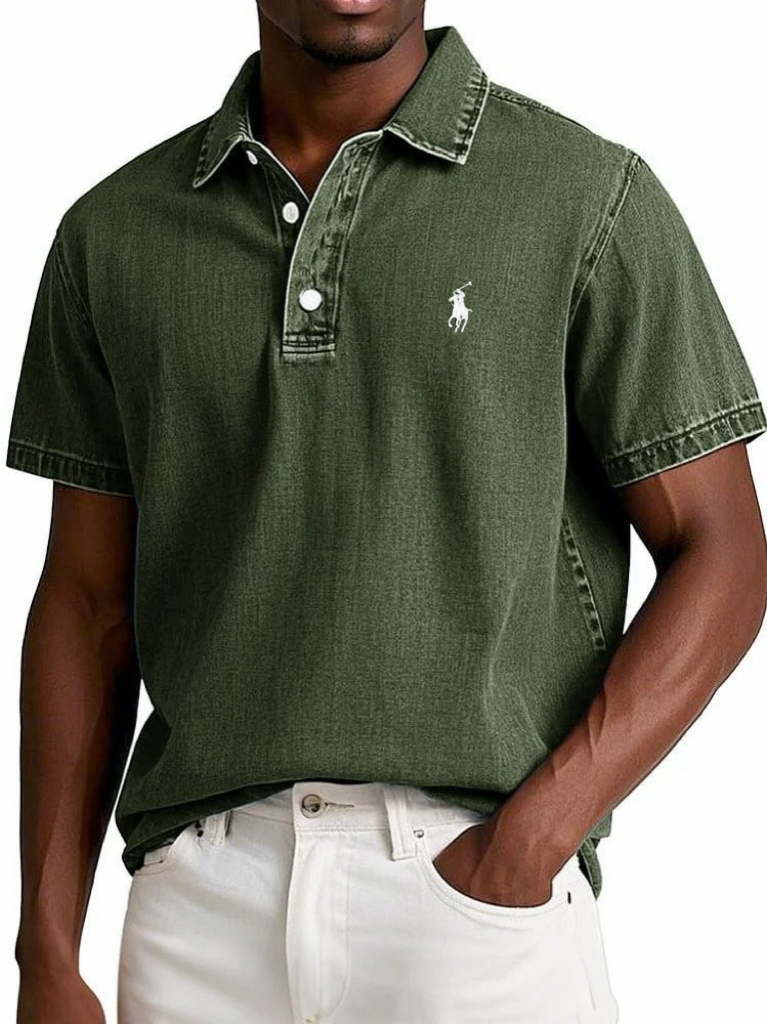 Luxury Solid Vintage Polo Shirt