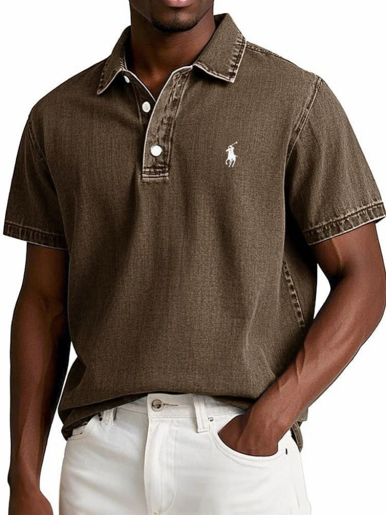 Luxury Solid Vintage Polo Shirt