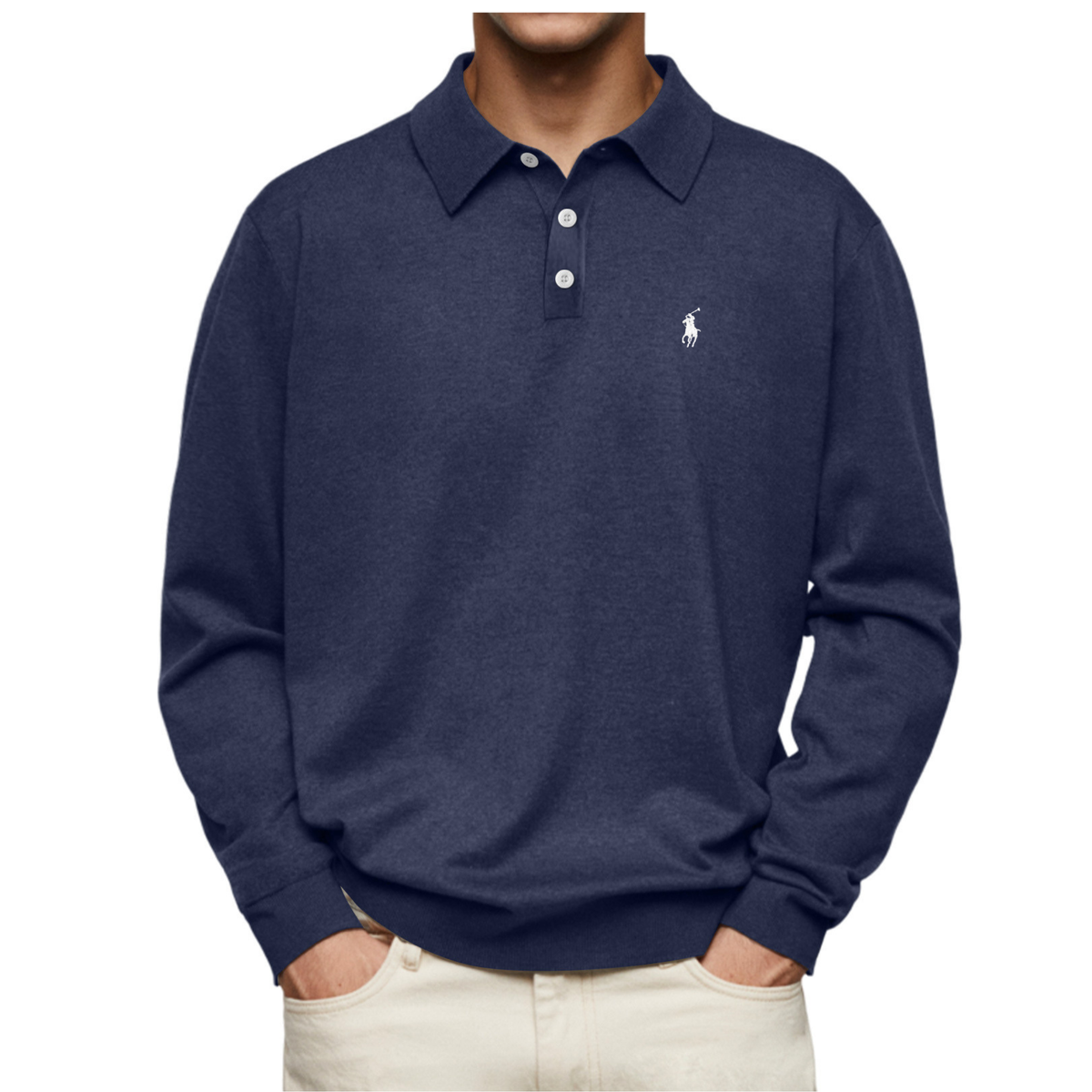 Men’s Premium Long-Sleeve Polo Shirt