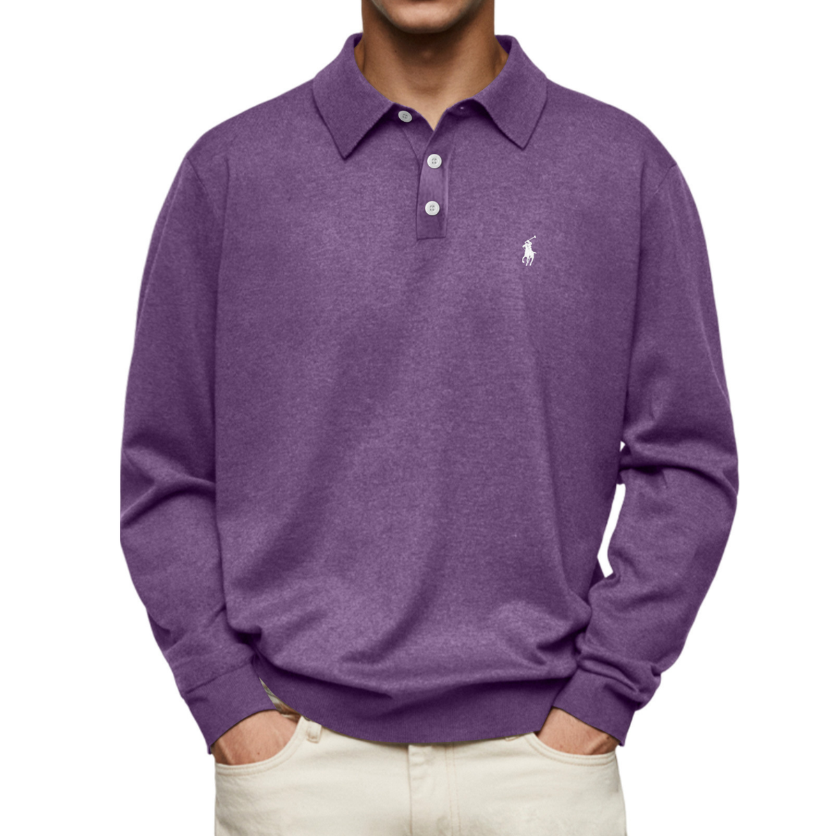 Men’s Premium Long-Sleeve Polo Shirt
