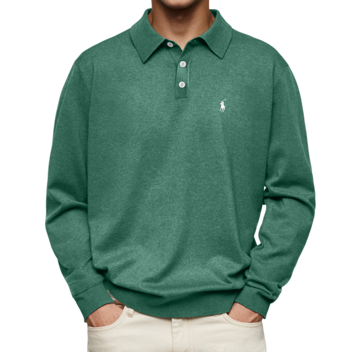 Men’s Premium Long-Sleeve Polo Shirt