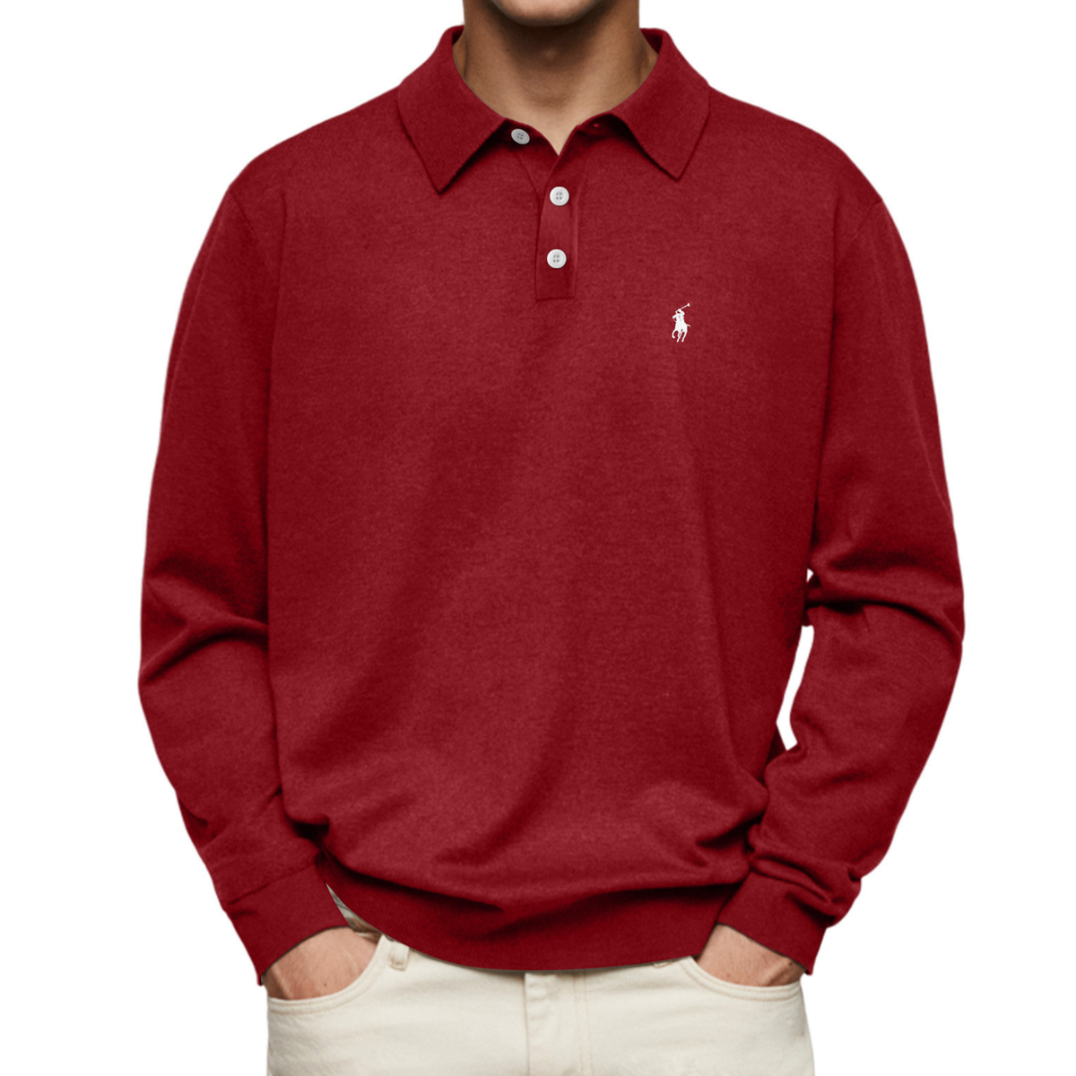 Men’s Premium Long-Sleeve Polo Shirt