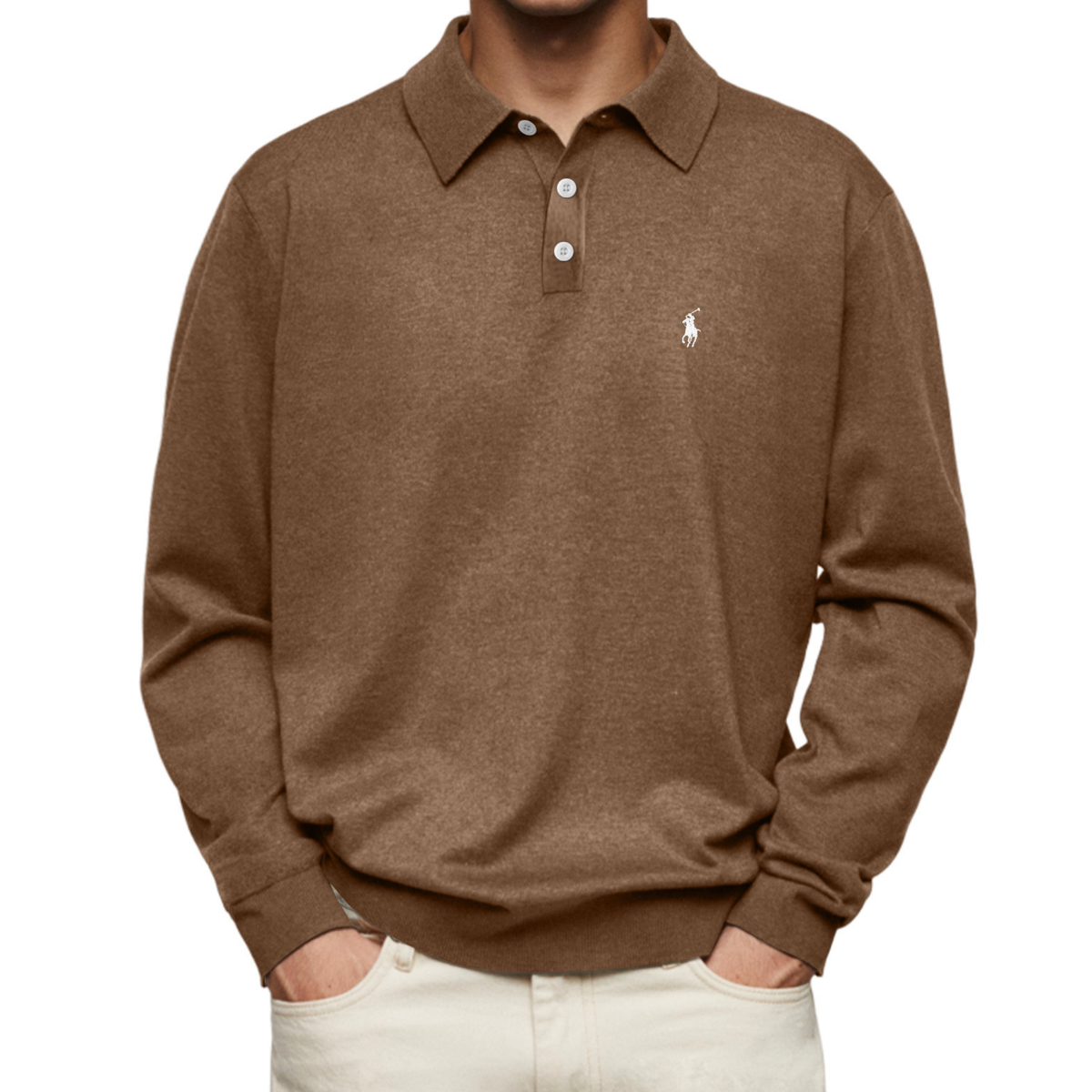 Men’s Premium Long-Sleeve Polo Shirt