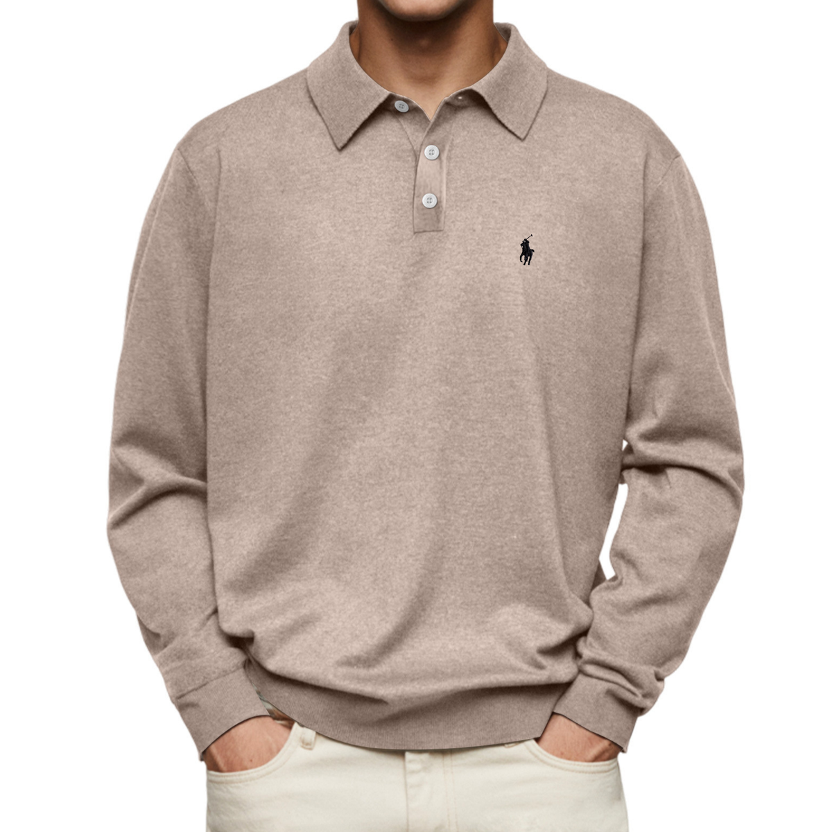 Men’s Premium Long-Sleeve Polo Shirt