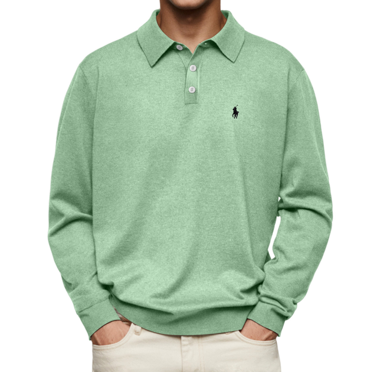 Men’s Premium Long-Sleeve Polo Shirt
