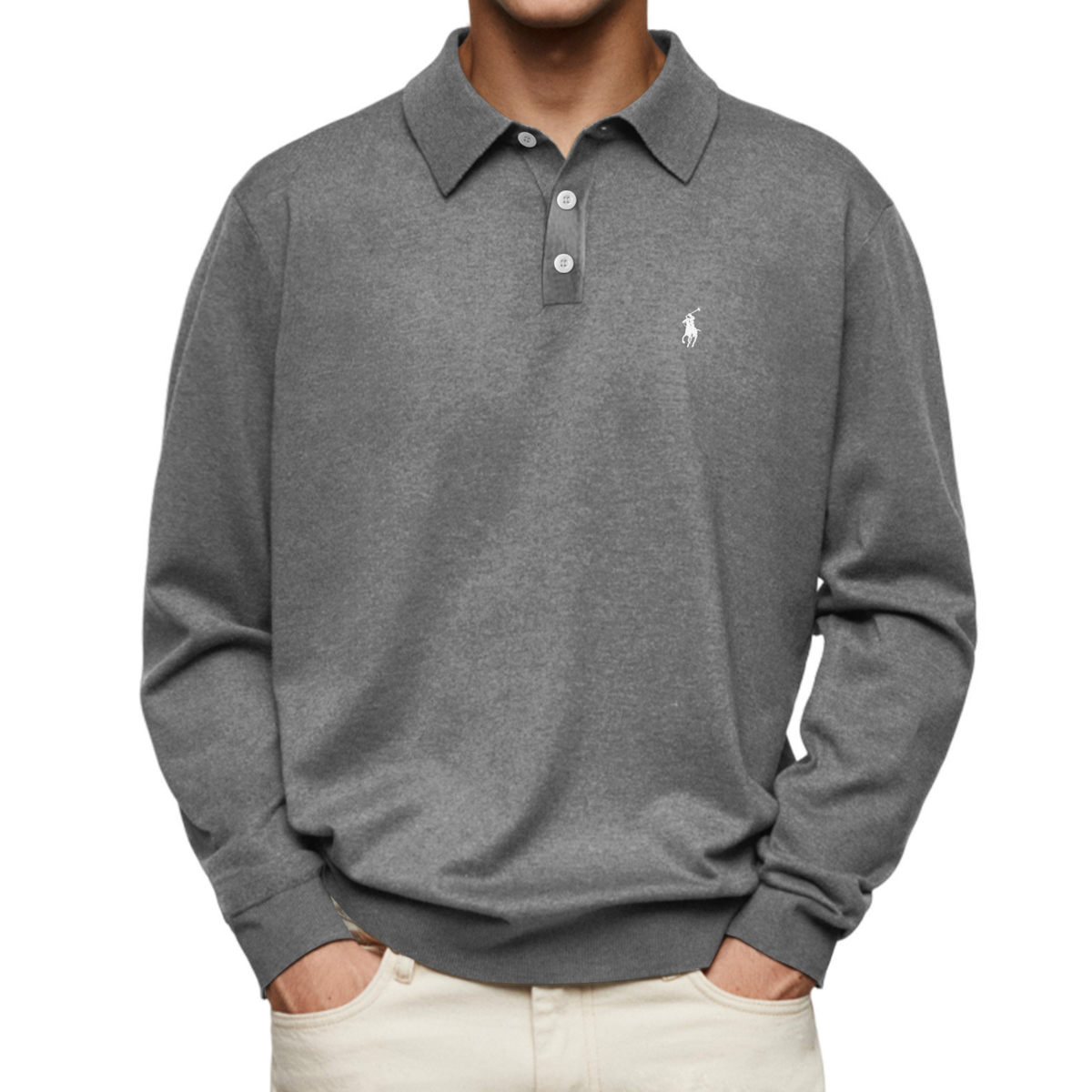 Men’s Premium Long-Sleeve Polo Shirt