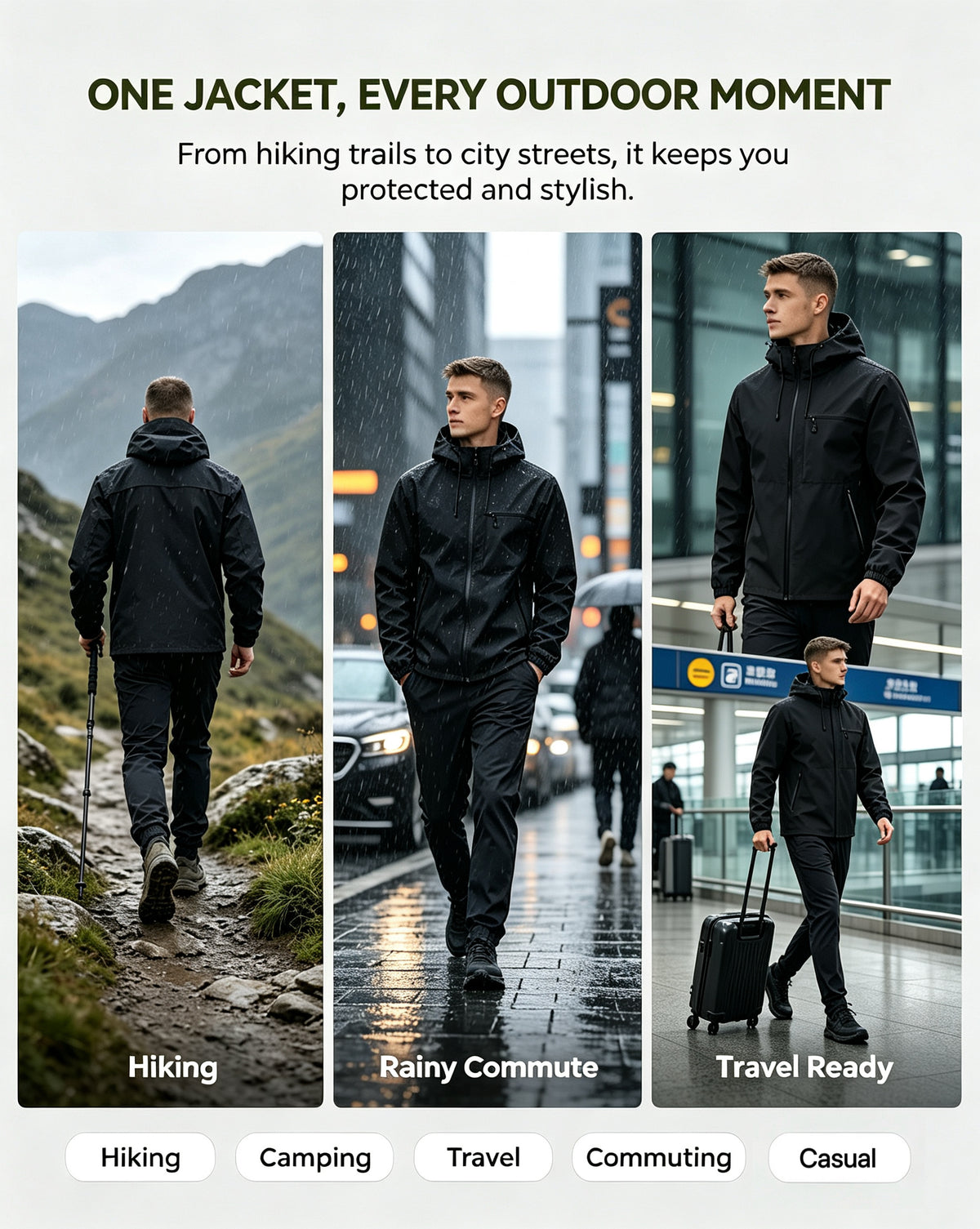 Waterproof Hooded Techwear Jacket