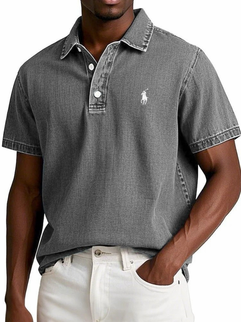 Luxury Solid Vintage Polo Shirt