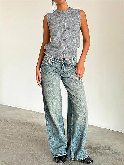 Women’s Low-Rise Vintage Wide Leg Jeans