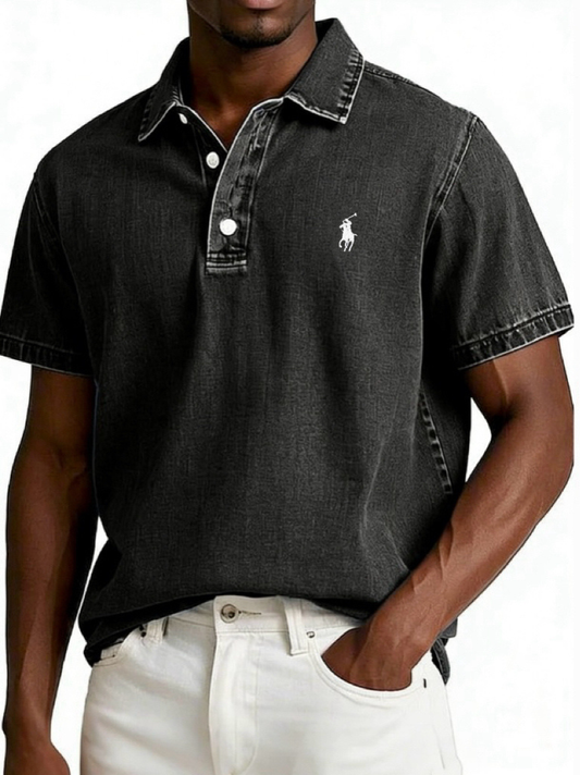 Luxury Solid Vintage Polo Shirt