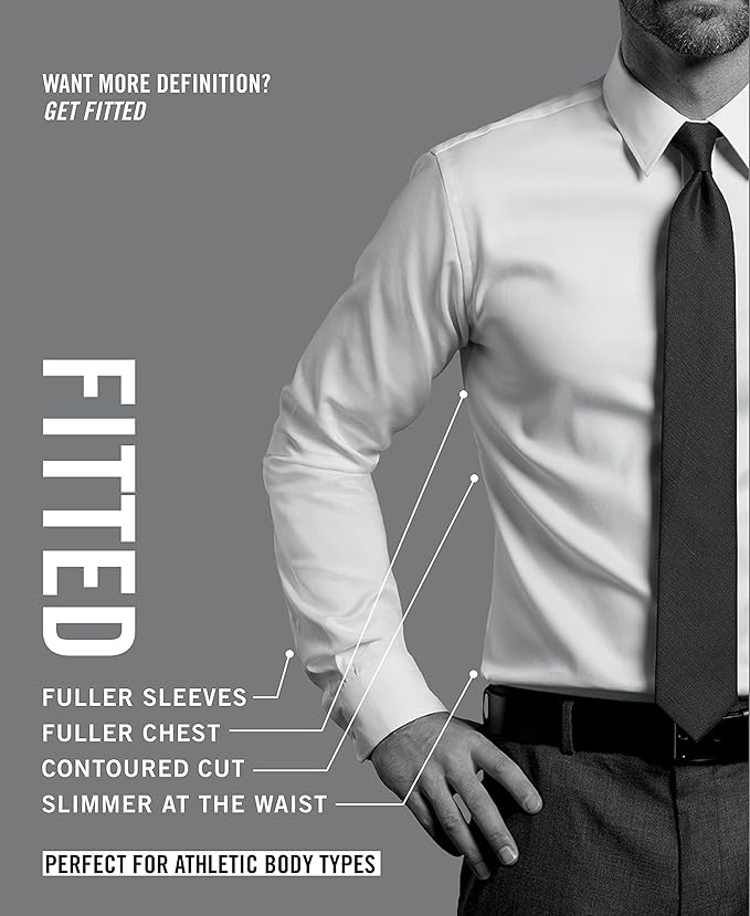 Men's 16-Way Stretch Slim Fit Dress Shirt - Wrinkle-Free