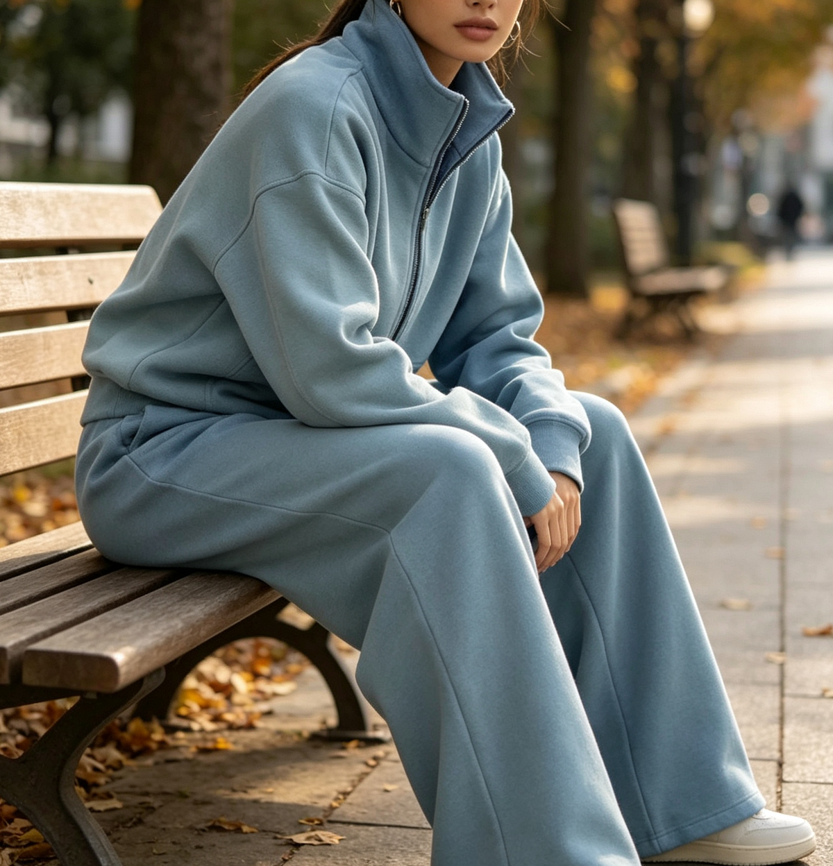 Women's Half-Zip Fleece Tracksuit | 2 Piece Casual Sweat Outfit
