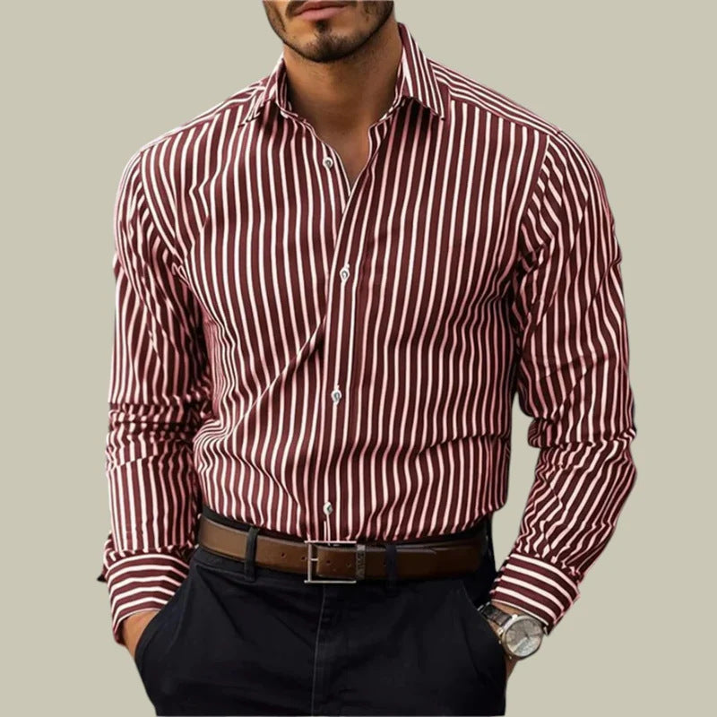 Premium Striped Button-Down Shirt