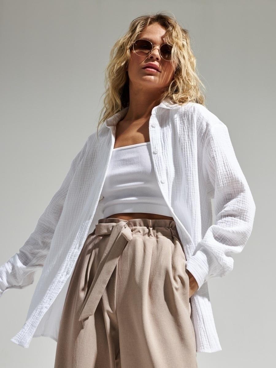 Versatile Comfort: Short or Oversized Muslin Blouse