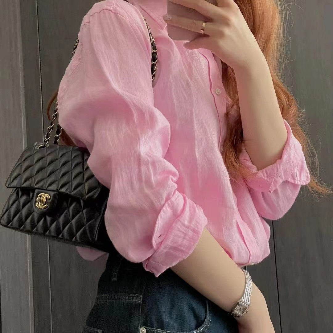 Women's Classic Linen Button-Down Shirt