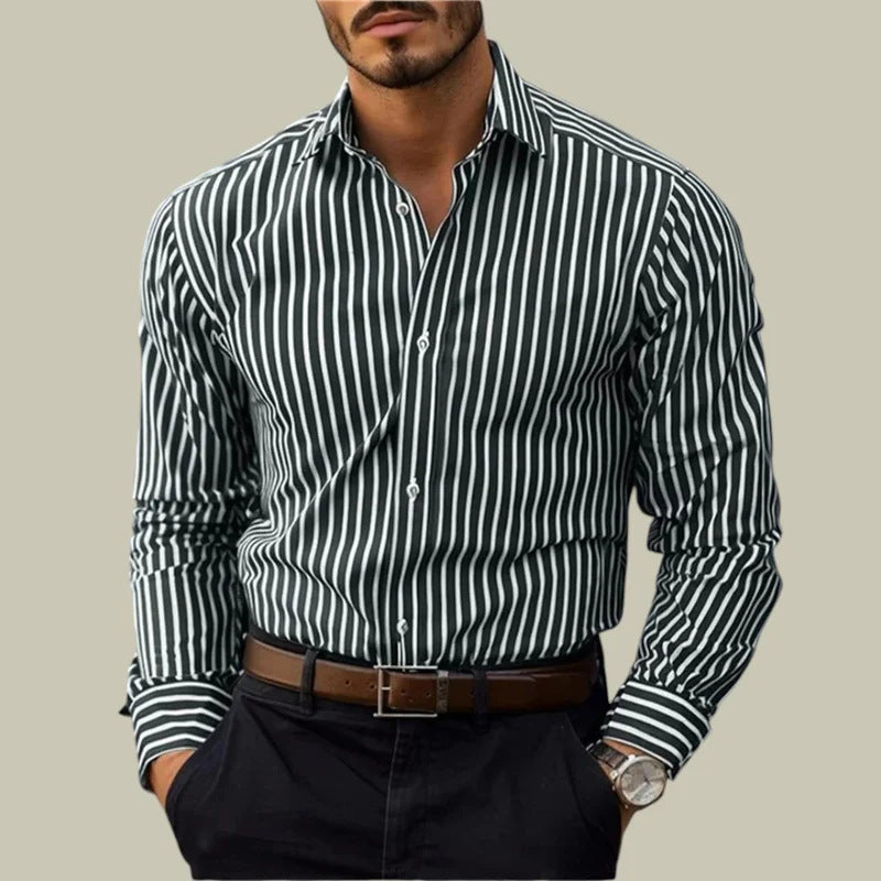 Premium Striped Button-Down Shirt