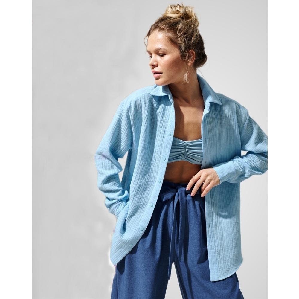 Versatile Comfort: Short or Oversized Muslin Blouse