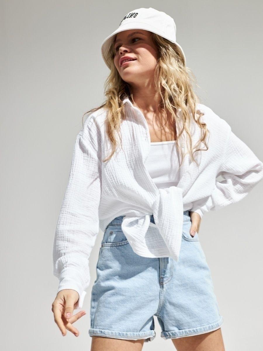 Versatile Comfort: Short or Oversized Muslin Blouse