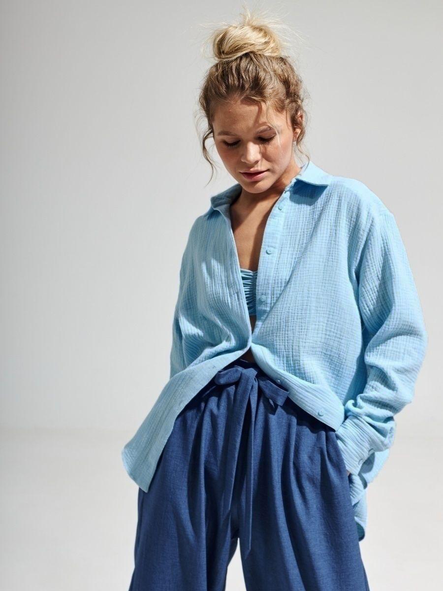 Versatile Comfort: Short or Oversized Muslin Blouse