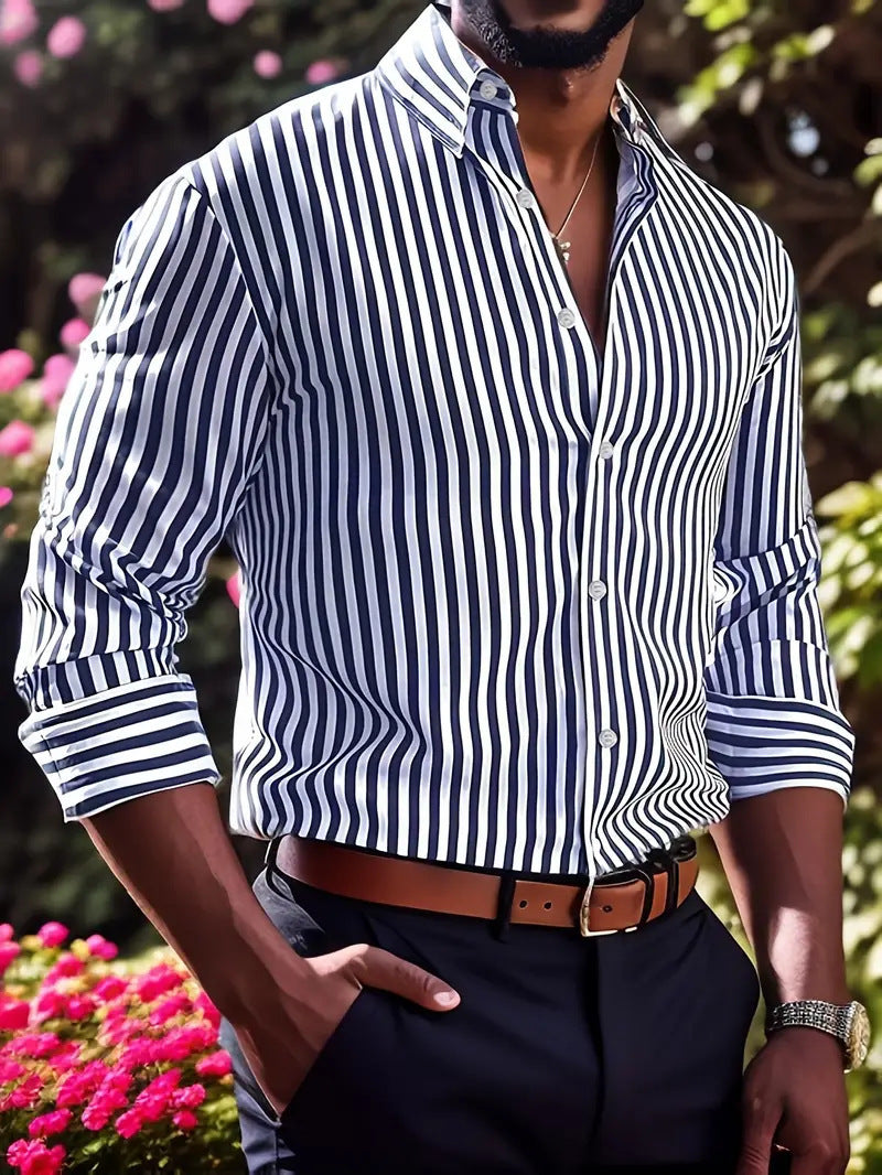 Premium Striped Button-Down Shirt