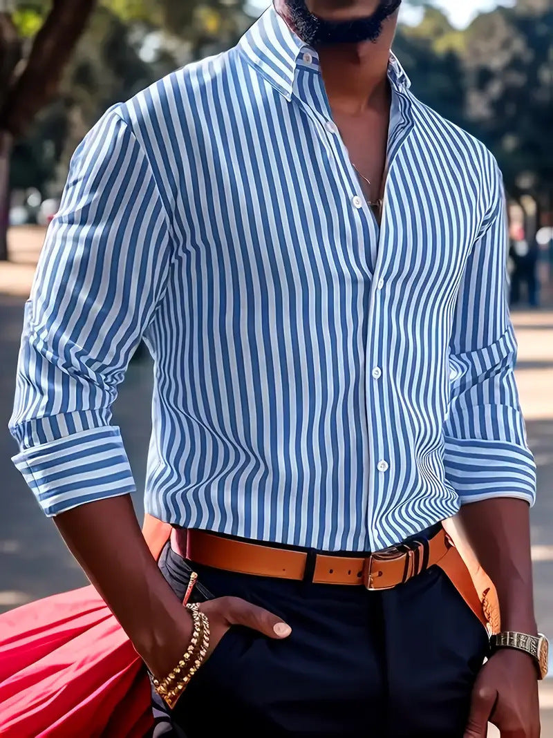 Premium Striped Button-Down Shirt