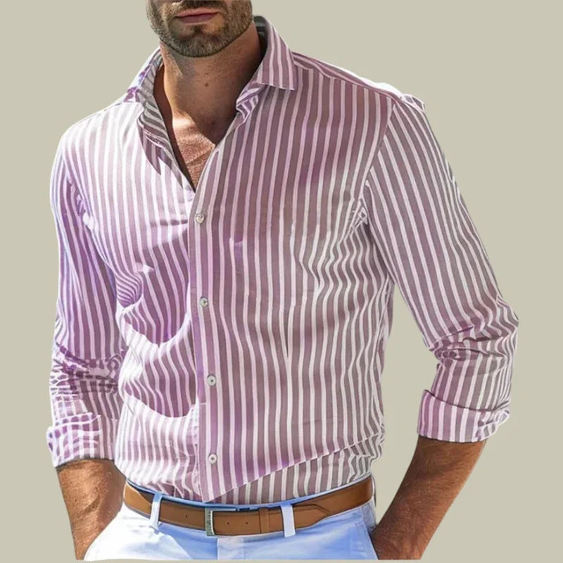 Premium Striped Button-Down Shirt