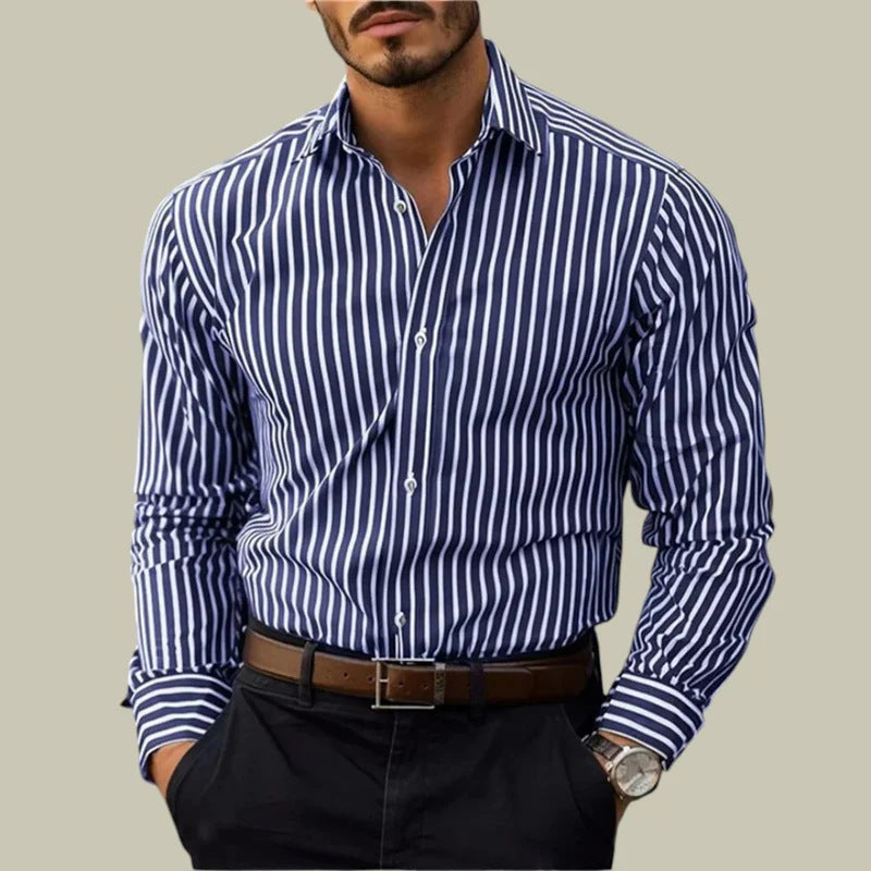 Premium Striped Button-Down Shirt