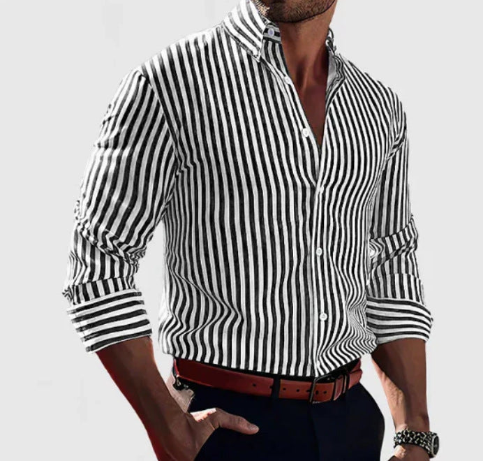 Premium Striped Button-Down Shirt