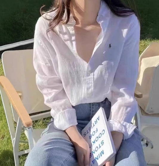 Women's Classic Linen Button-Down Shirt