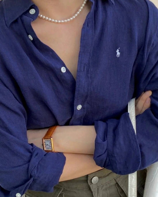 Women's Classic Linen Button-Down Shirt