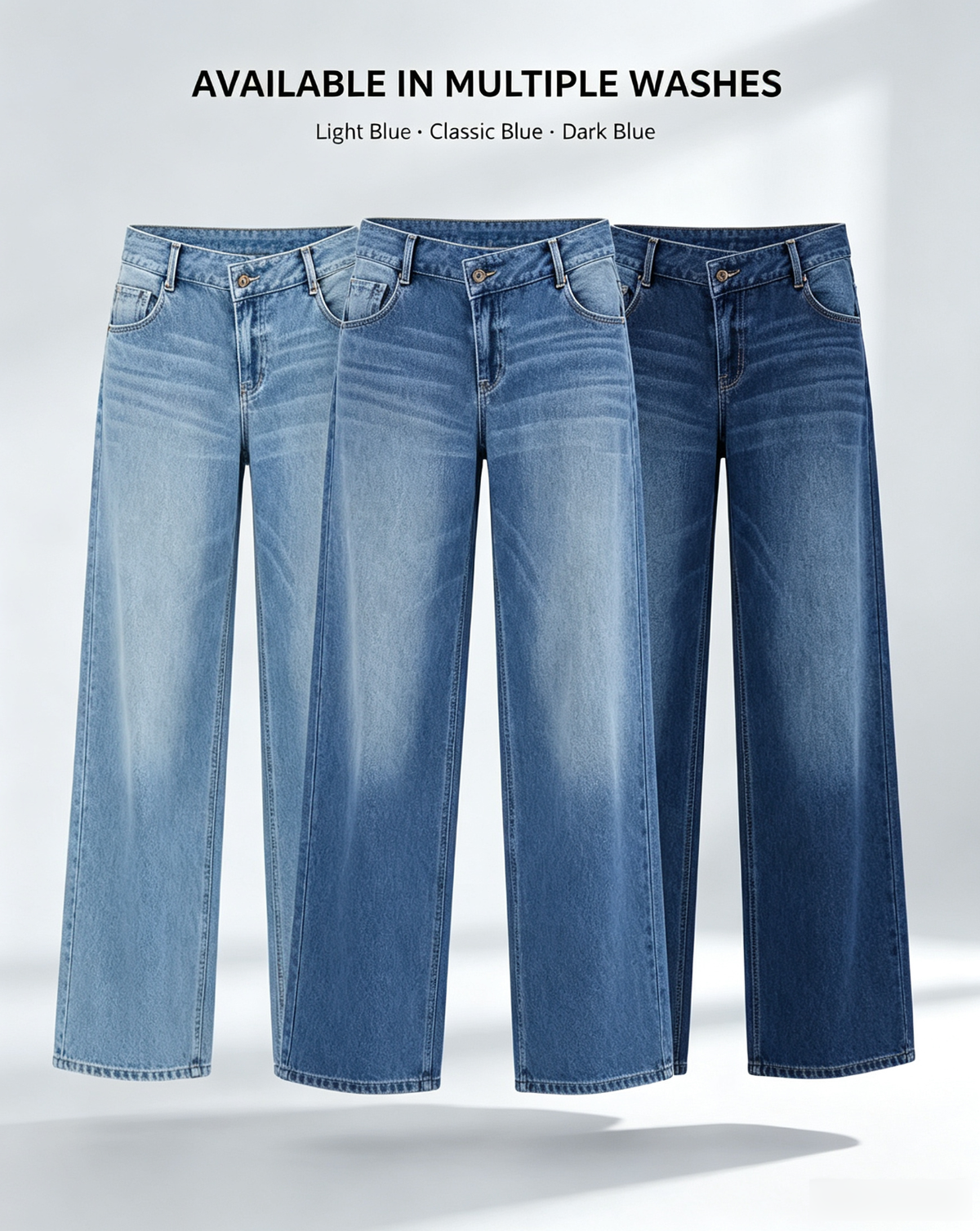 Women’s High Stretch Low-Rise Wide Leg Jeans