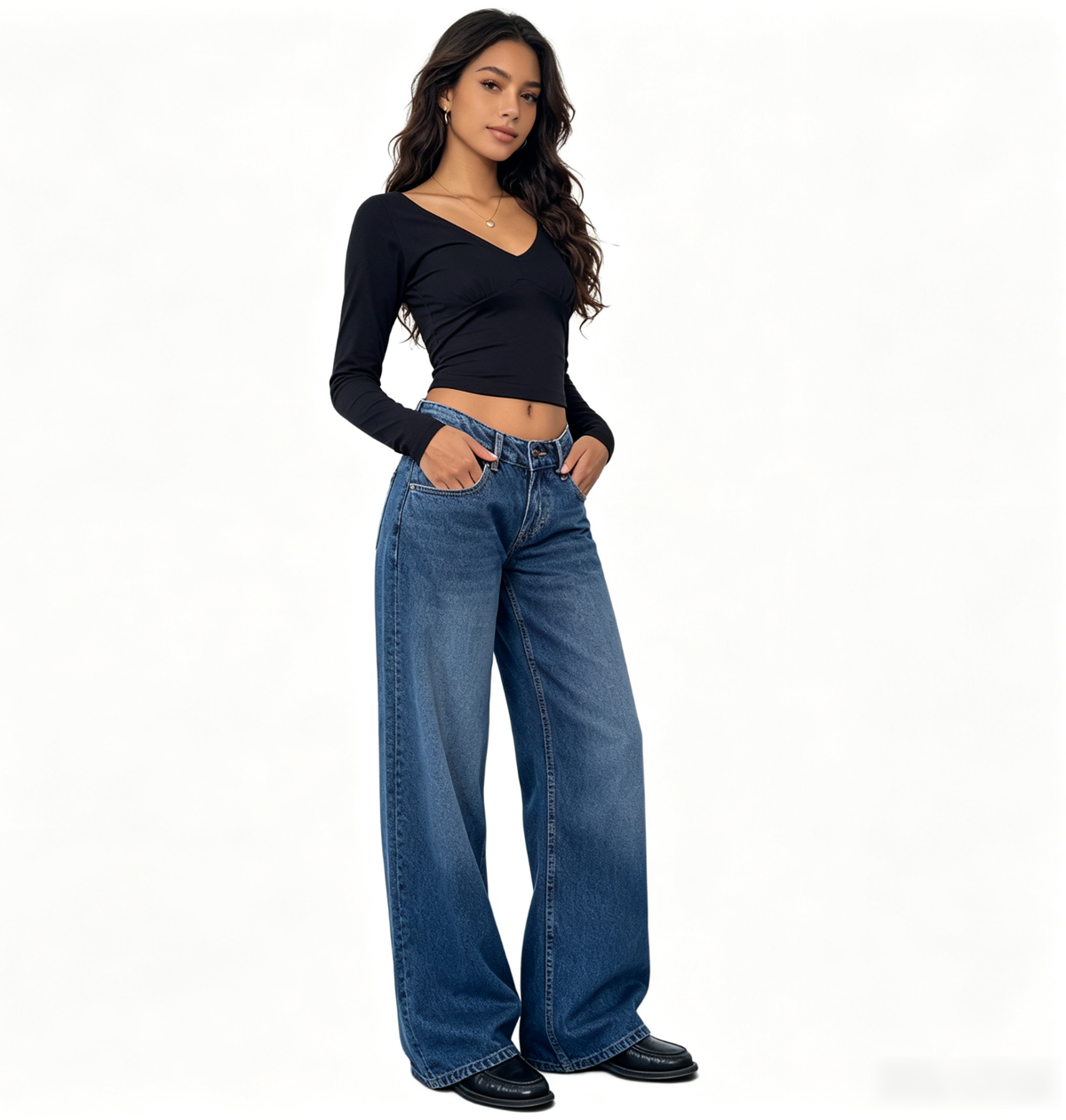 Women’s Low-Rise Vintage Wide Leg Jeans