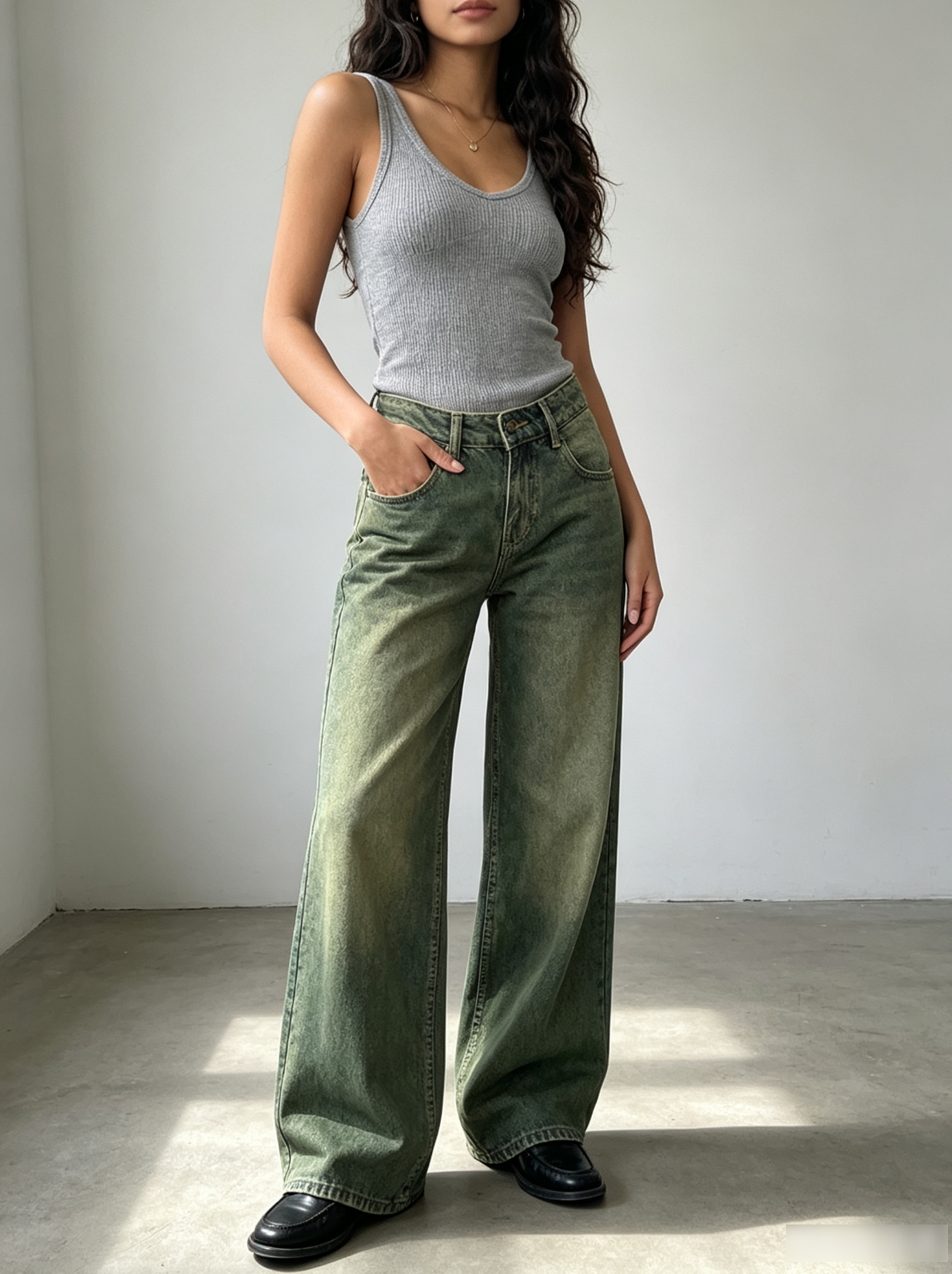 Women’s Low-Rise Vintage Wide Leg Jeans