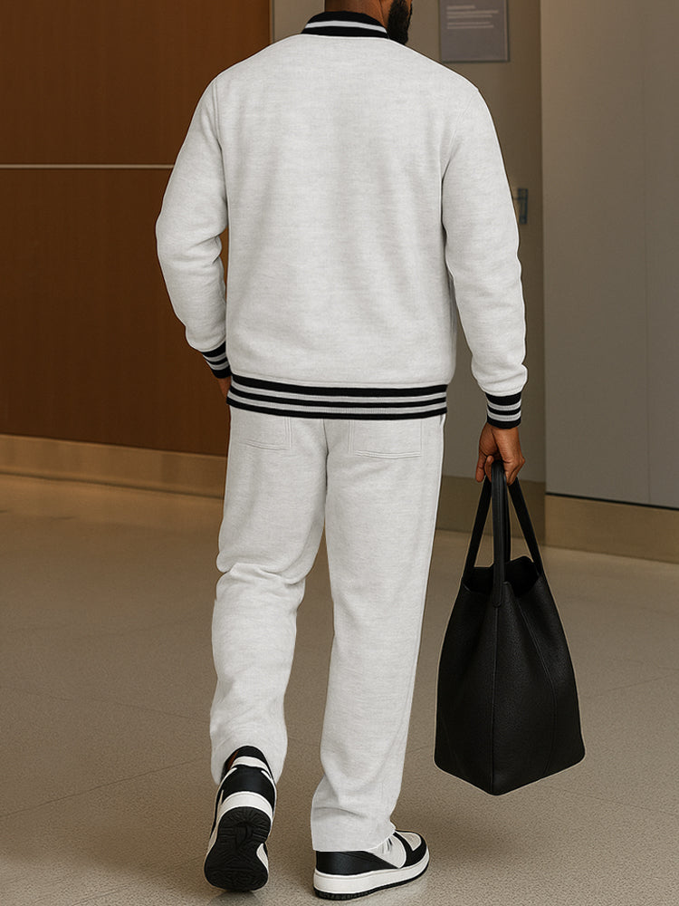 Classic Striped Jacket Pants Set