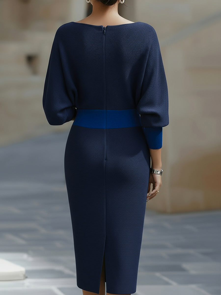 Classic Draped Cowl Midi Dress