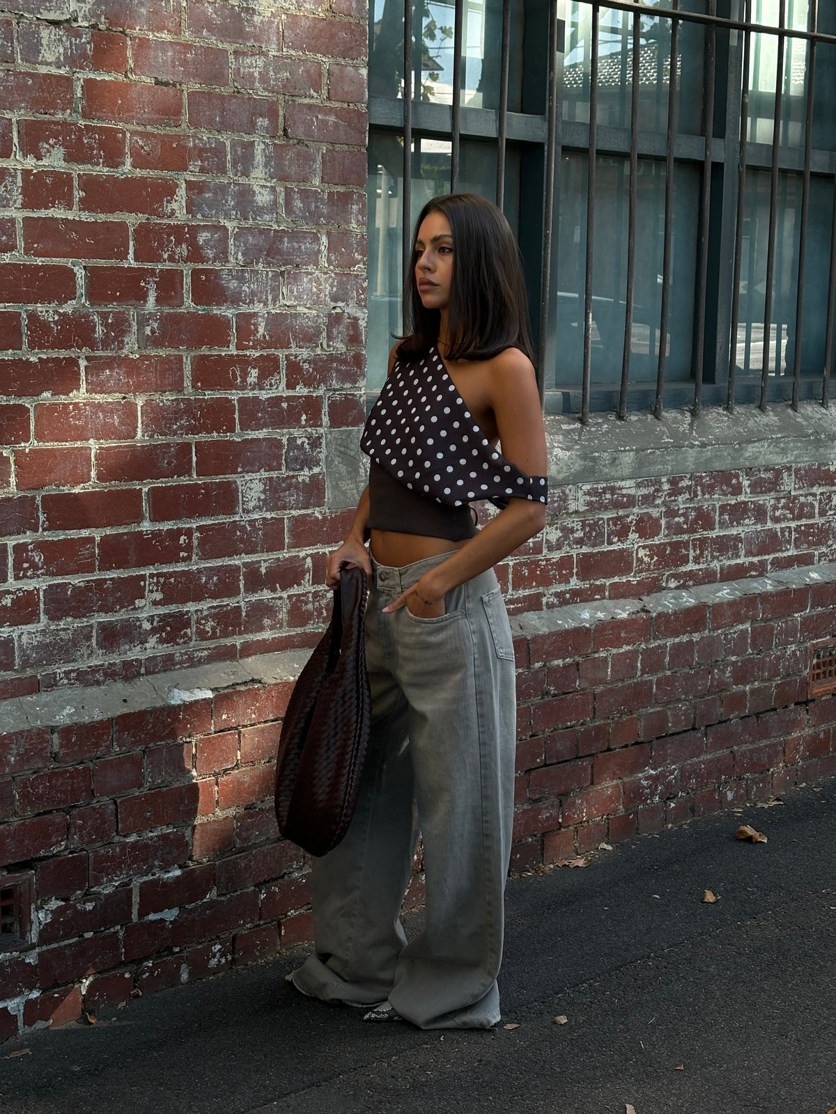 Dapper Dot Brown White Top