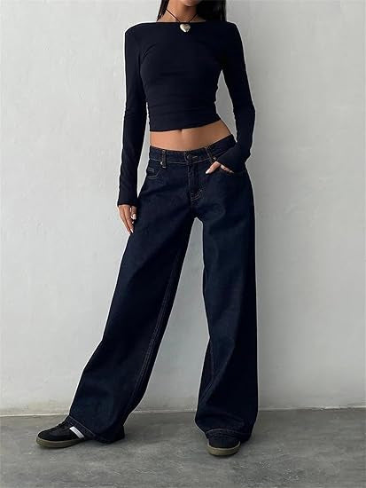 Women’s Low-Rise Vintage Wide Leg Jeans