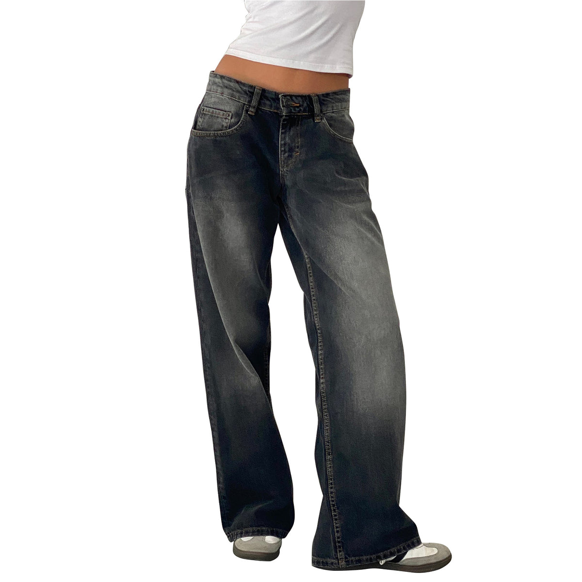 Women’s Low-Rise Vintage Wide Leg Jeans