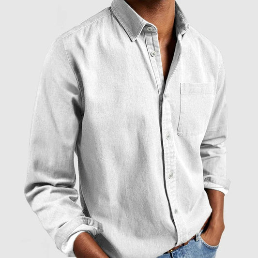 Men’s Vintage Long Sleeve Button-Down Shirt