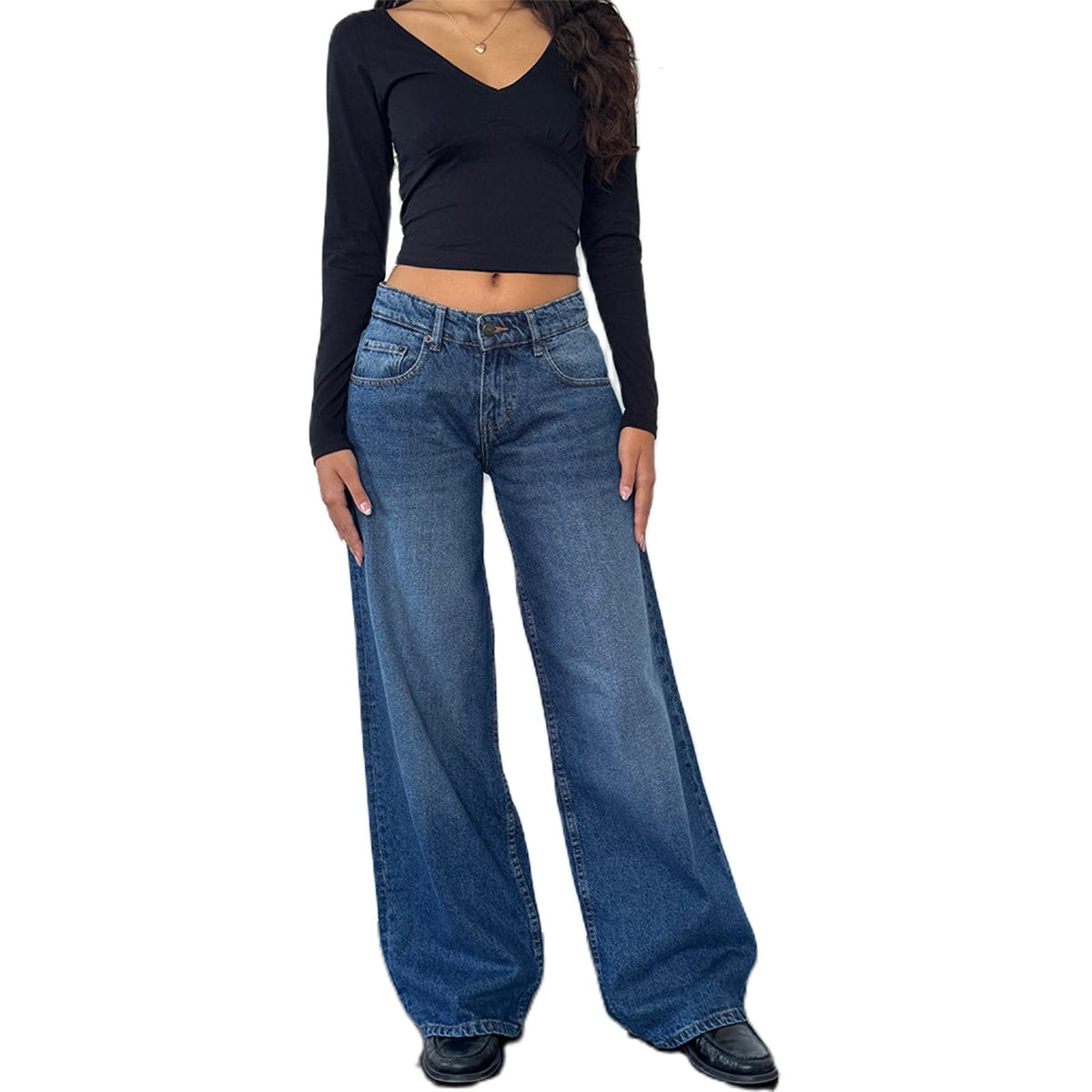 Women’s Low-Rise Vintage Wide Leg Jeans